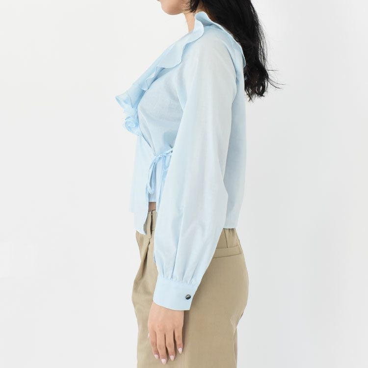 Ruffle Frill Cache-Coeur Blouse ラッフルフリルカシュクールブラウス