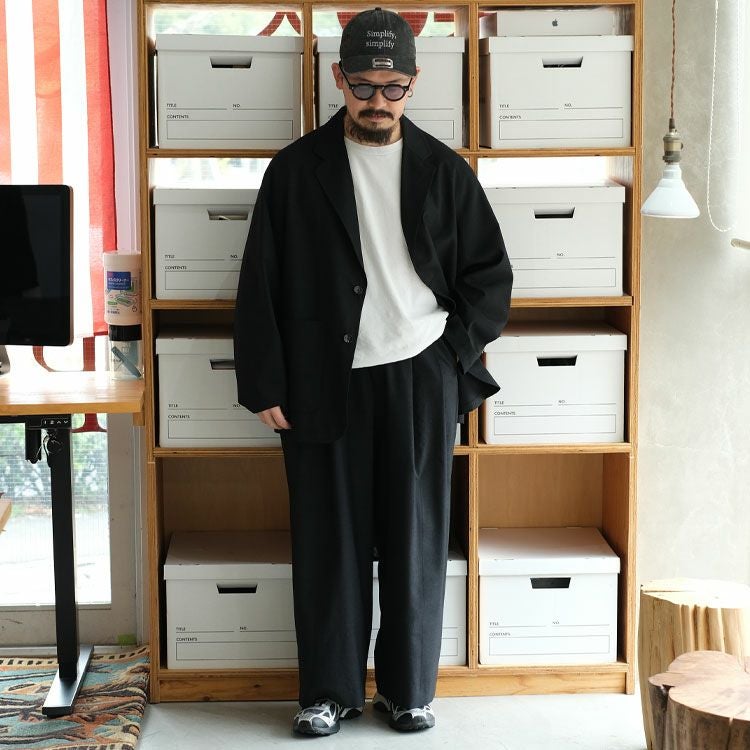 2/72 Wool Tropical Washer Two Tuck Baggy Trousers 2/72ウールトロピカルワッシャー / ツータックバギートラウザーズ