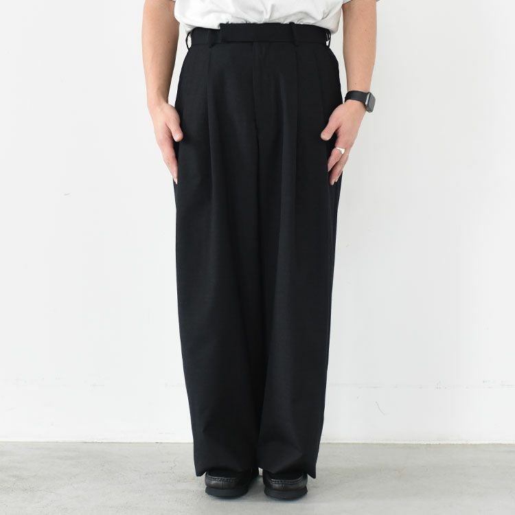 2/72 Wool Tropical Washer Two Tuck Baggy Trousers 2/72ウールトロピカルワッシャー / ツータックバギートラウザーズ