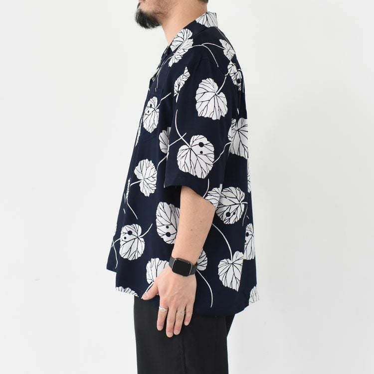 Short Sleeve Open Collar Shirt - Leaf ショートスリーブ オープンカラーシャツ