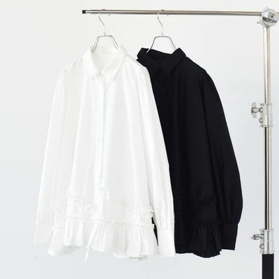 frill hem long sleeve shirts フリルヘム ロングスリーブシャツ/CC 