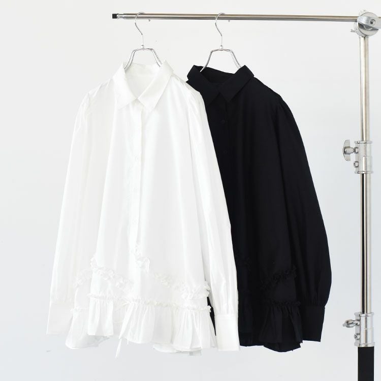 frill hem long sleeve shirts フリルヘム ロングスリーブシャツ