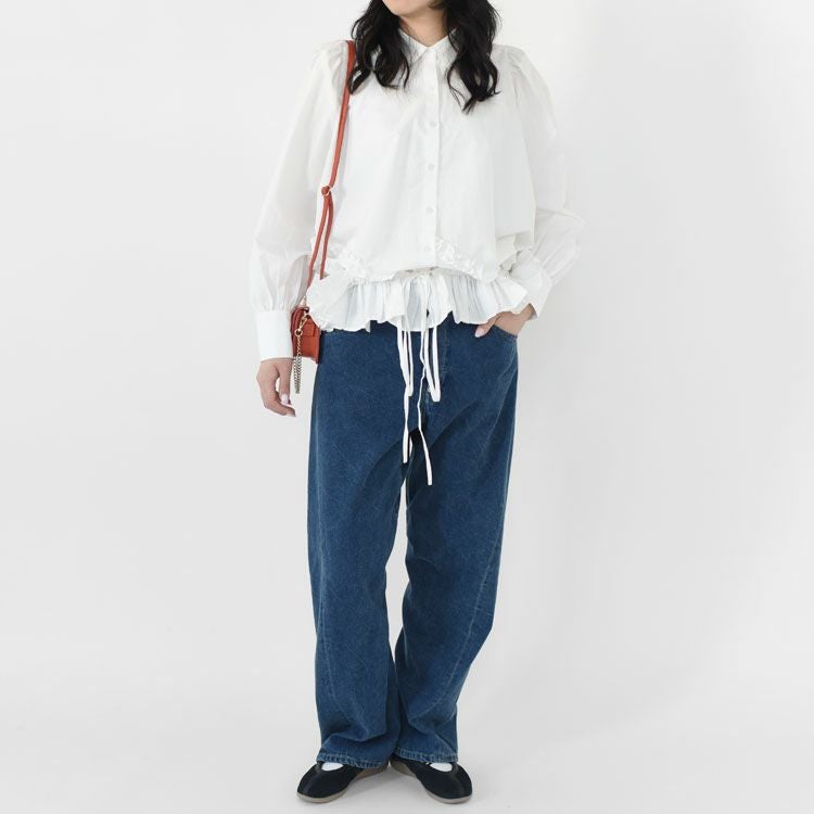 frill hem long sleeve shirts フリルヘム ロングスリーブシャツ