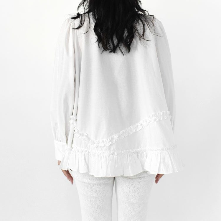frill hem long sleeve shirts フリルヘム ロングスリーブシャツ