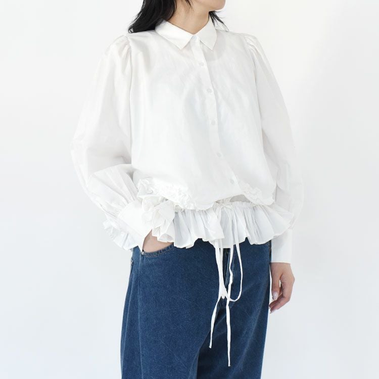 frill hem long sleeve shirts フリルヘム ロングスリーブシャツ/CC