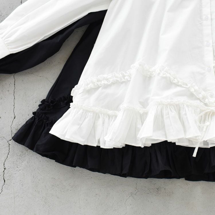 frill hem long sleeve shirts フリルヘム ロングスリーブシャツ