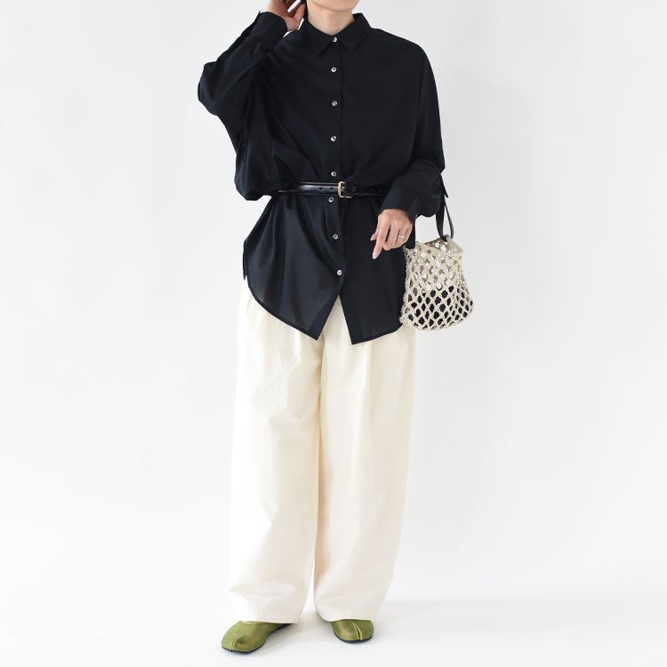 T/C sheer wide shirt T/Cシアーワイドシャツ
