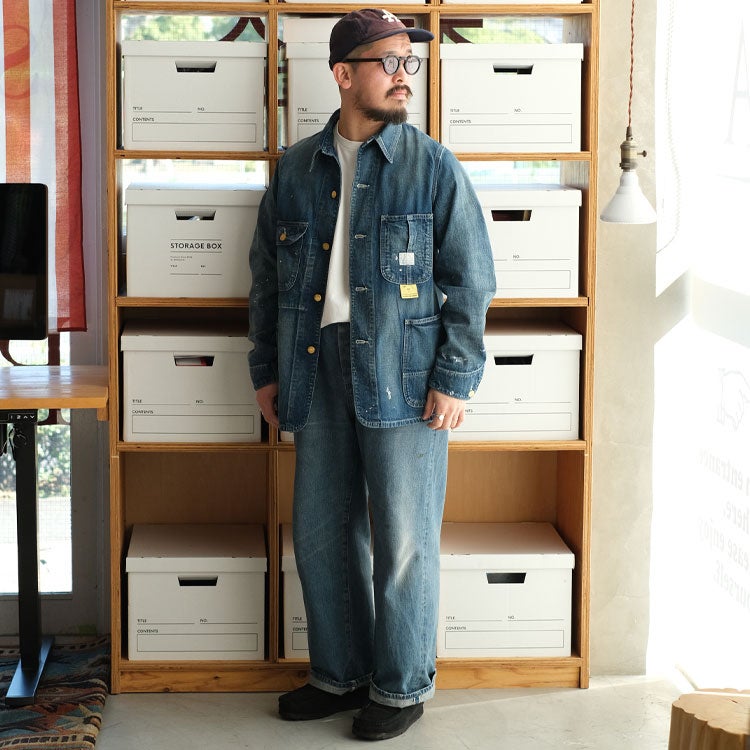 11oz. BLUE DENIM WORK COAT AGED MODEL 11オンス ブルーデニム ワーク
