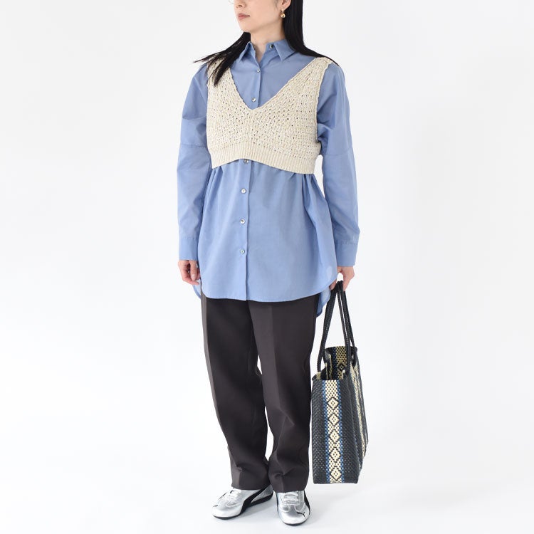 DOUBLE HONEYCOMB MESH-KNIT CROPPED VEST ダブルハニカム メッシュニット クロップドベスト