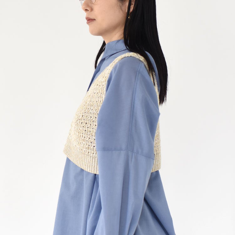 DOUBLE HONEYCOMB MESH-KNIT CROPPED VEST ダブルハニカム メッシュニット クロップドベスト