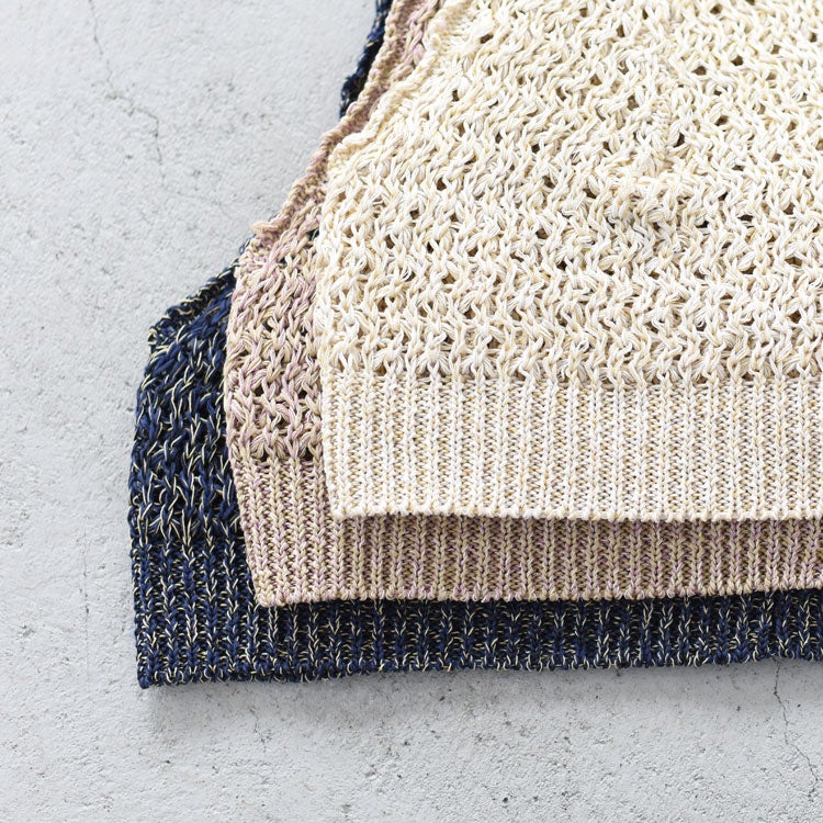 DOUBLE HONEYCOMB MESH-KNIT CROPPED VEST ダブルハニカム メッシュニット クロップドベスト