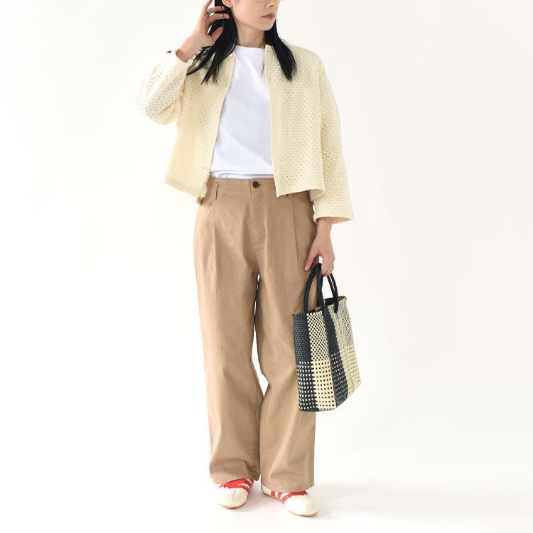 Lattice lace shirt cardigan シャツカーディガン