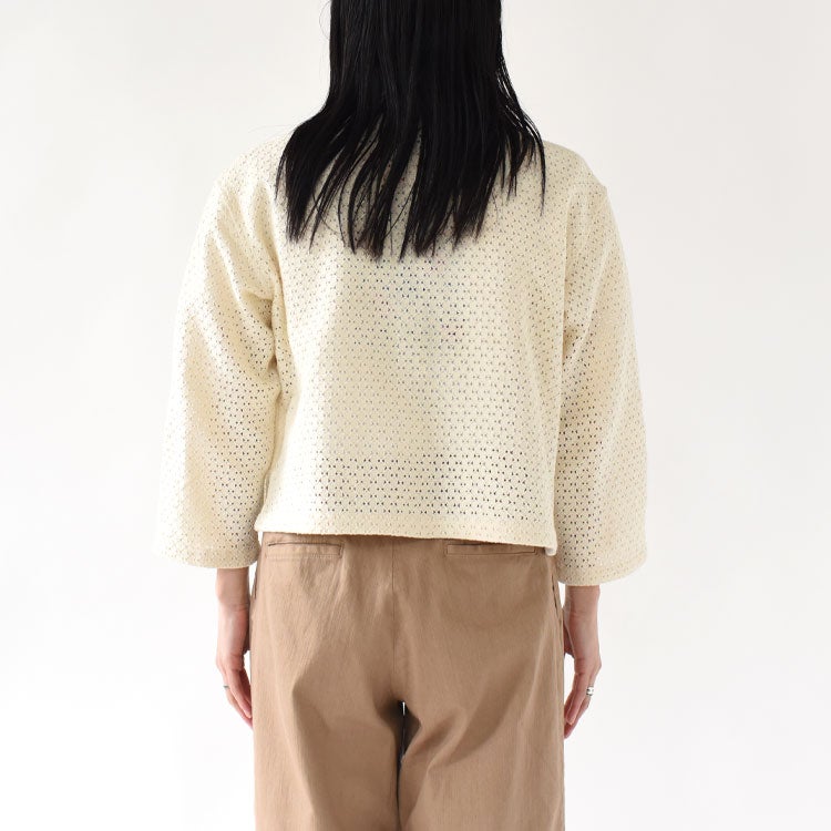 Lattice lace shirt cardigan シャツカーディガン