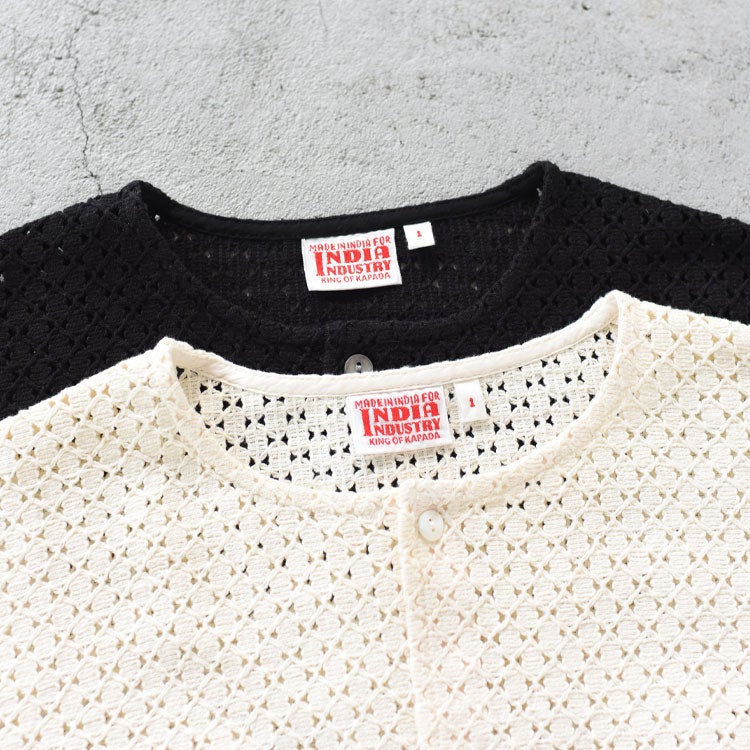 Lattice lace shirt cardigan シャツカーディガン