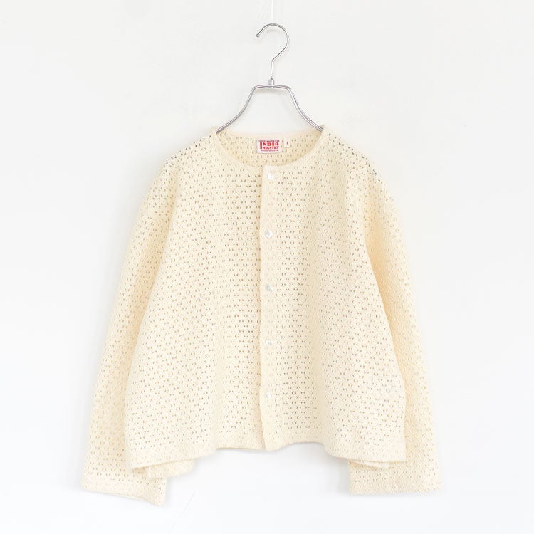 Lattice lace shirt cardigan シャツカーディガン