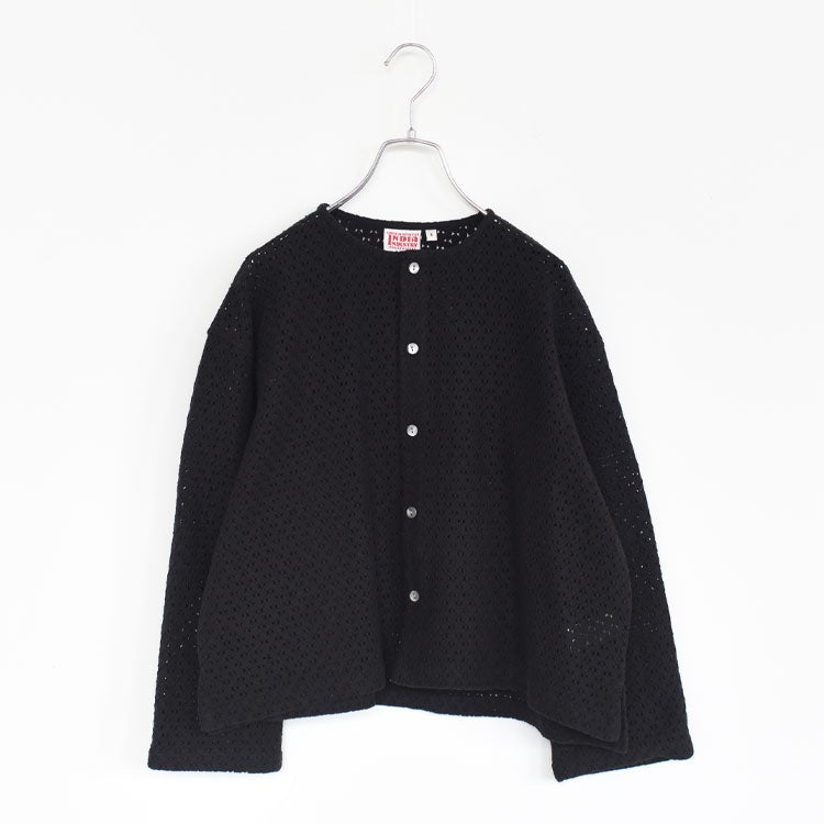 Lattice lace shirt cardigan シャツカーディガン