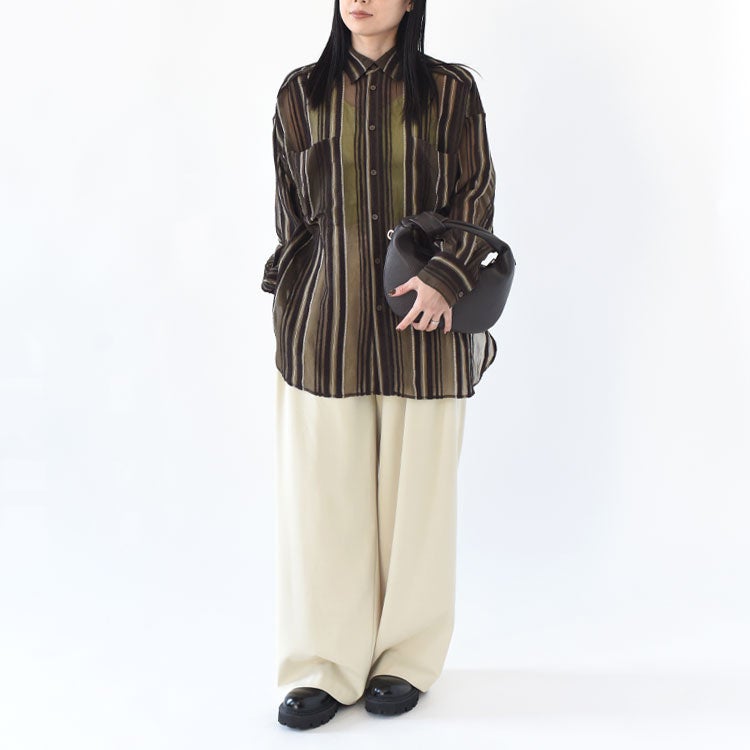 Sheer Stripe Shirts シアーストライプシャツ/62520424/anuke
