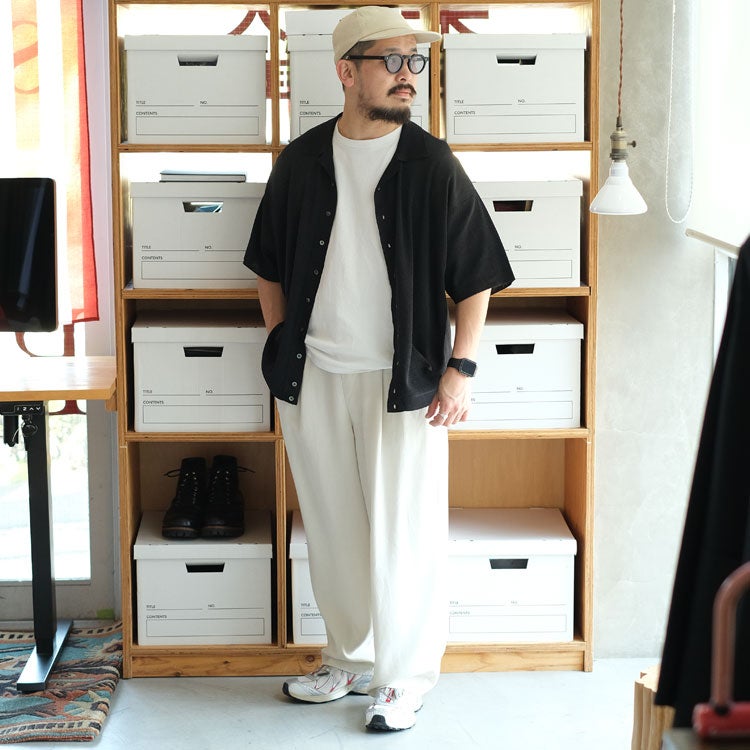 Washi Open Collar S/S Shirt 和紙オープンカラーショートスリーブシャツ