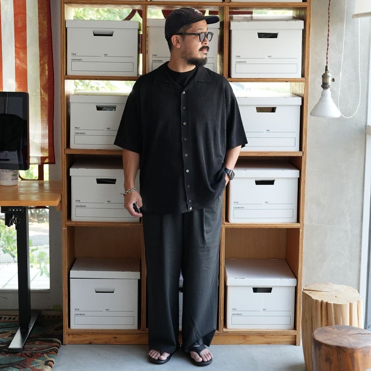 Washi Open Collar S/S Shirt 和紙オープンカラーショートスリーブシャツ