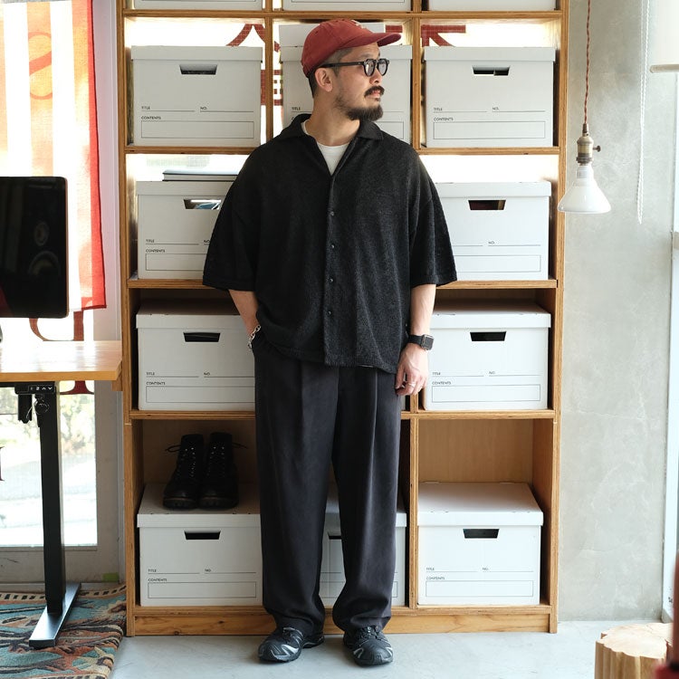 WASHI OPEN COLLAR SHIRTS KNIT　和紙オープンカラーシャツニット