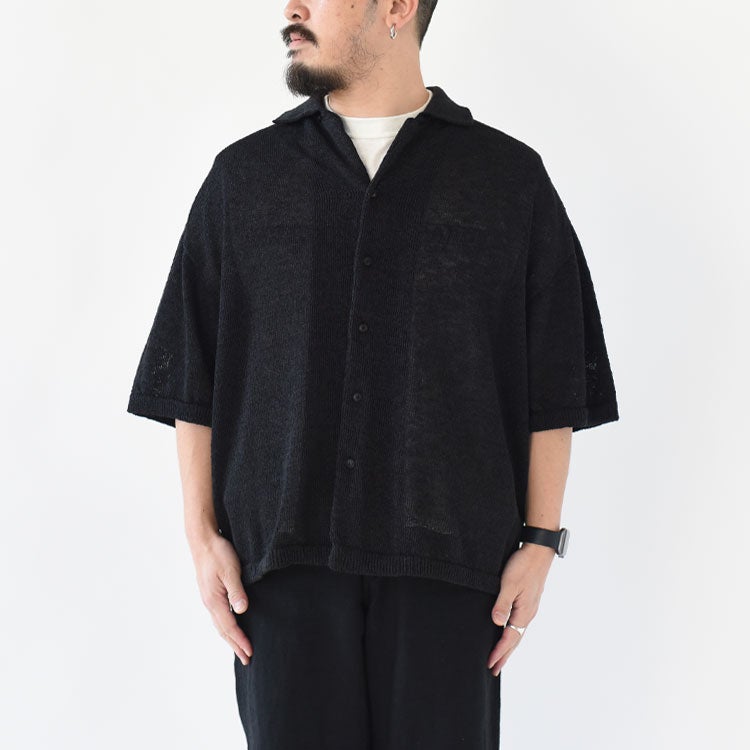 WASHI OPEN COLLAR SHIRTS KNIT　和紙オープンカラーシャツニット