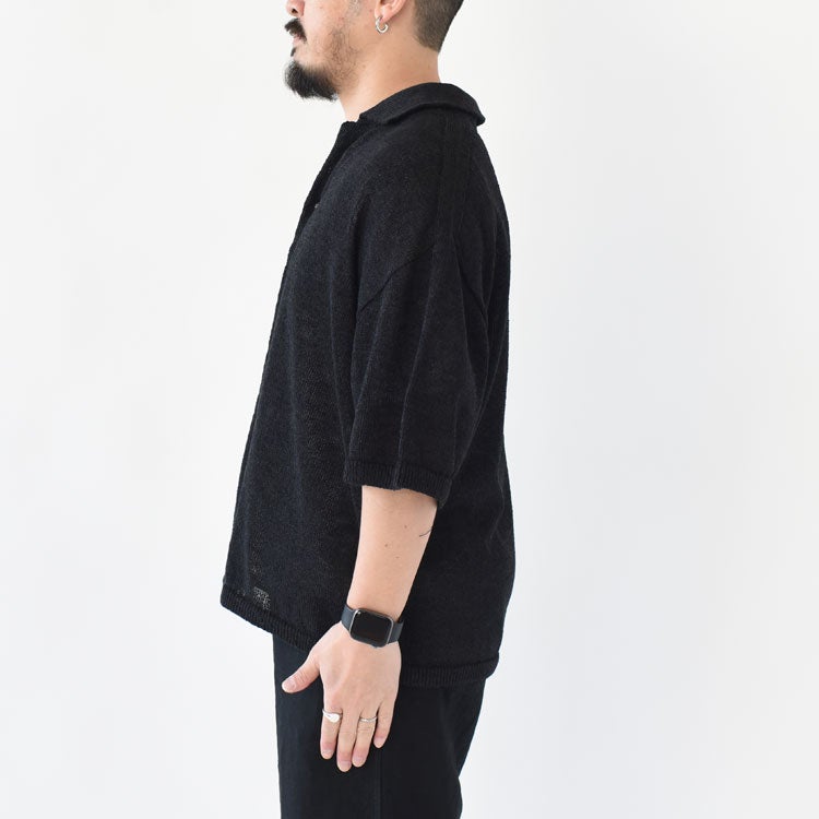 WASHI OPEN COLLAR SHIRTS KNIT　和紙オープンカラーシャツニット