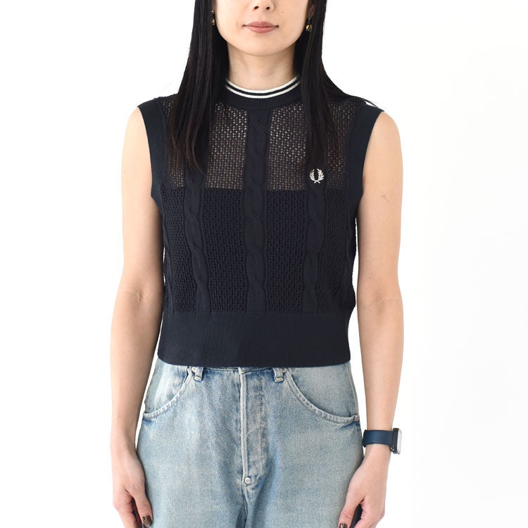 Mesh Cable Knit Tank メッシュケーブルニットタンク/K2126/FRED PERRY