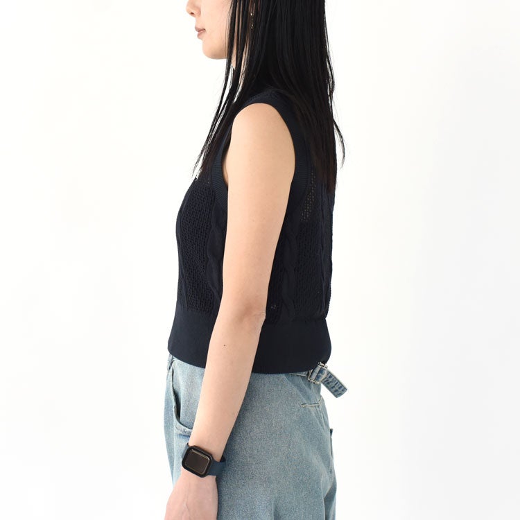 Mesh Cable Knit Tank メッシュケーブルニットタンク/K2126/FRED PERRY