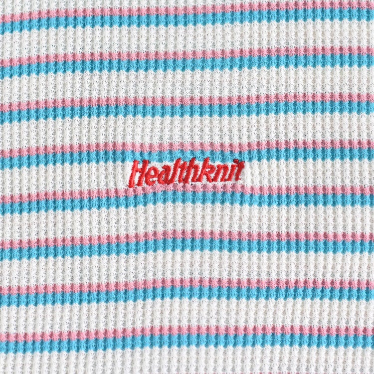 Multi Border Waffle Henleyneck S/S マルチボーダー ワッフルヘンリーネック ショートスリーブ