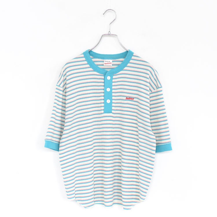Multi Border Waffle Henleyneck S/S マルチボーダー ワッフルヘンリーネック ショートスリーブ