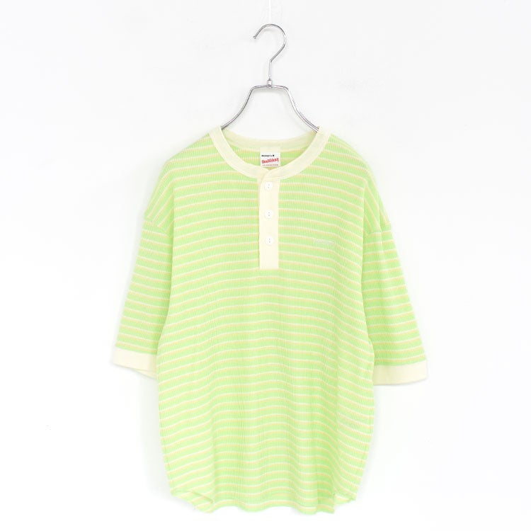 Multi Border Waffle Henleyneck S/S マルチボーダー ワッフルヘンリーネック ショートスリーブ