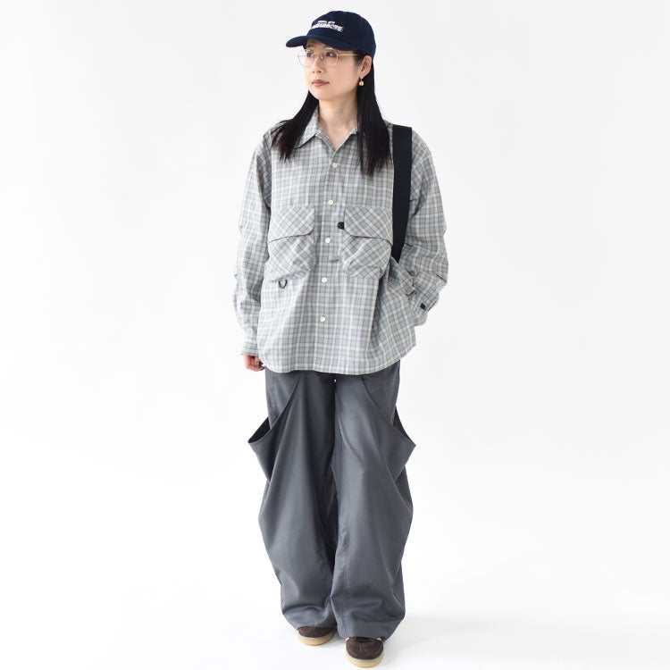 トップス TECH SPORTS OPEN COLLAR SHIRT L/S PLAID TECH SPORTS OPEN COLLAR SHIRT L/S GREN PLAID テックスポーツ