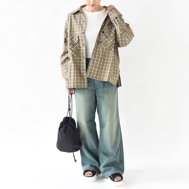 TECH SPORTS OPEN COLLAR SHIRT L/S GREN PLAID テックスポーツオープンカラーシャツロングスリーブグレンプレイド