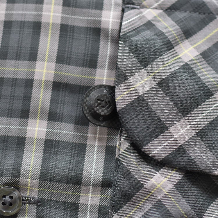 TECH SPORTS OPEN COLLAR SHIRT L/S GREN PLAID テックスポーツ