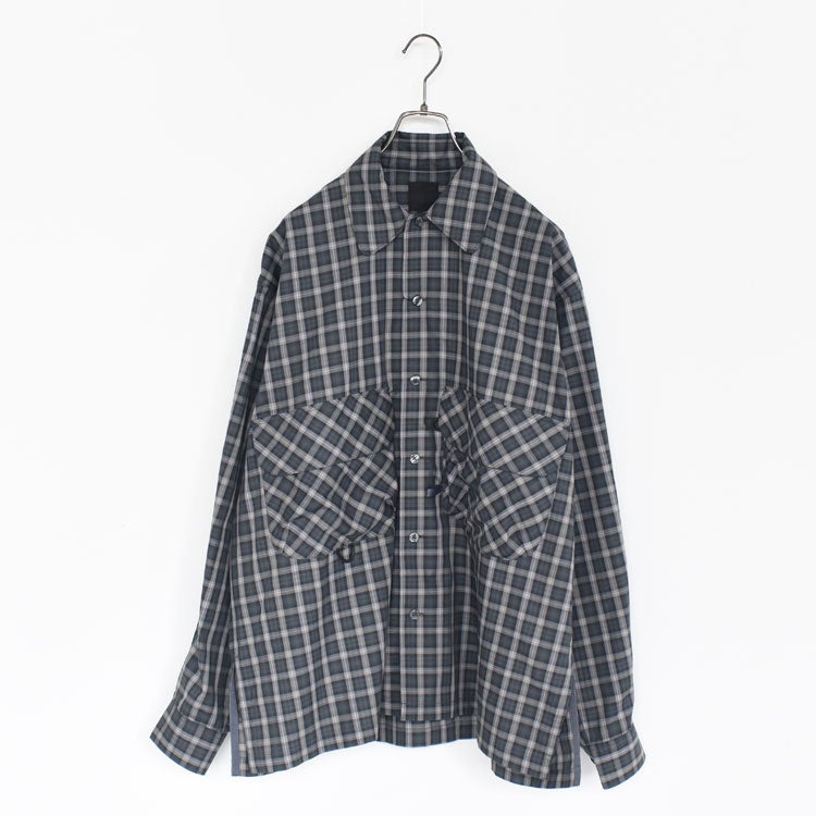 TECH SPORTS OPEN COLLAR SHIRT L/S GREN PLAID テックスポーツオープンカラーシャツロングスリーブグレンプレイド