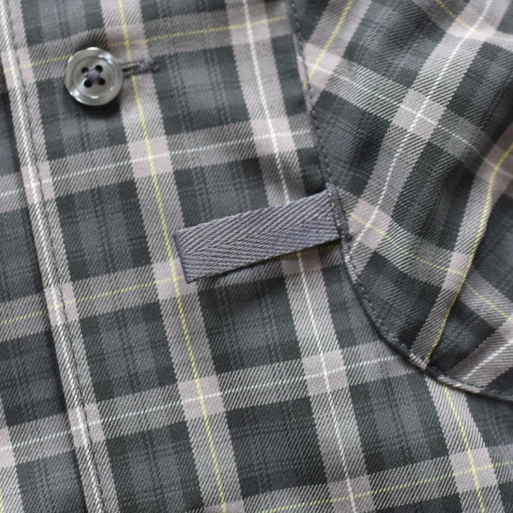 TECH SPORTS OPEN COLLAR SHIRT L/S GREN PLAID テックスポーツ