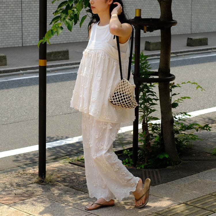 3D embroidery cache coeur camisole　3Dエンブロイダリーカシュクールキャミソール