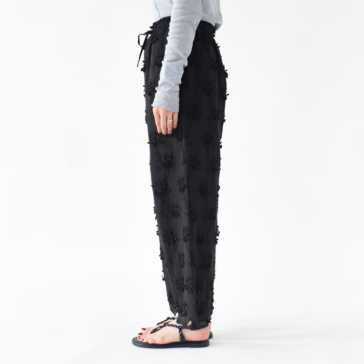 sheer cotton 3D embroidery easy pants シアーコットン3Dエンブロイダリーイージーパンツ