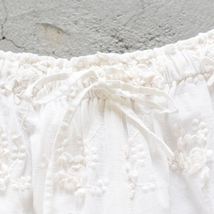 sheer cotton 3D embroidery easy pants シアーコットン3Dエンブロイダリーイージーパンツ