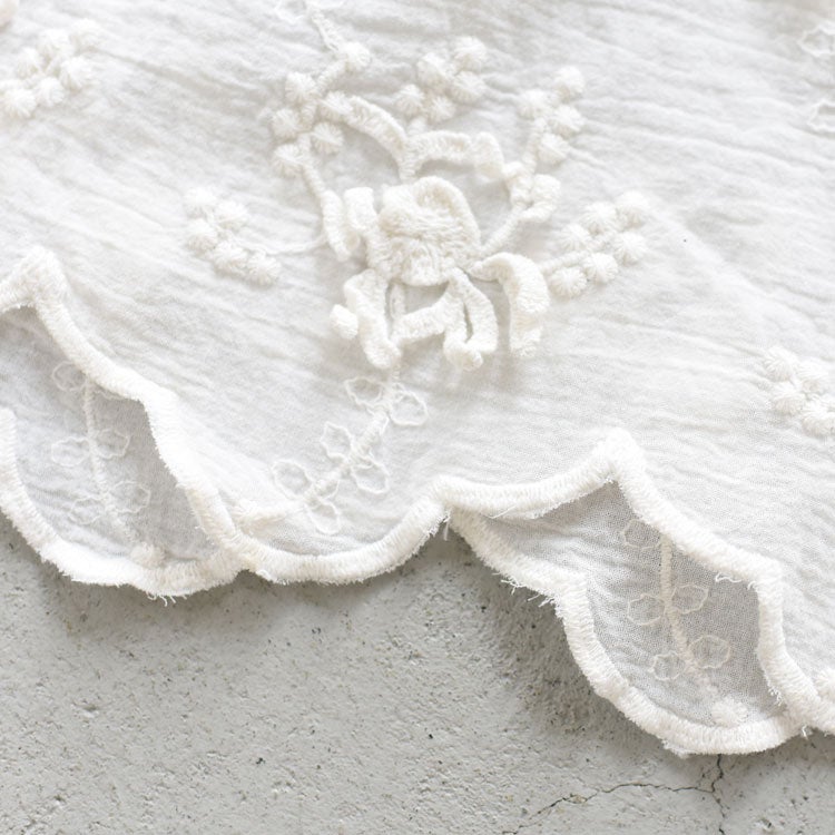 sheer cotton 3D embroidery easy pants シアーコットン3Dエンブロイダリーイージーパンツ