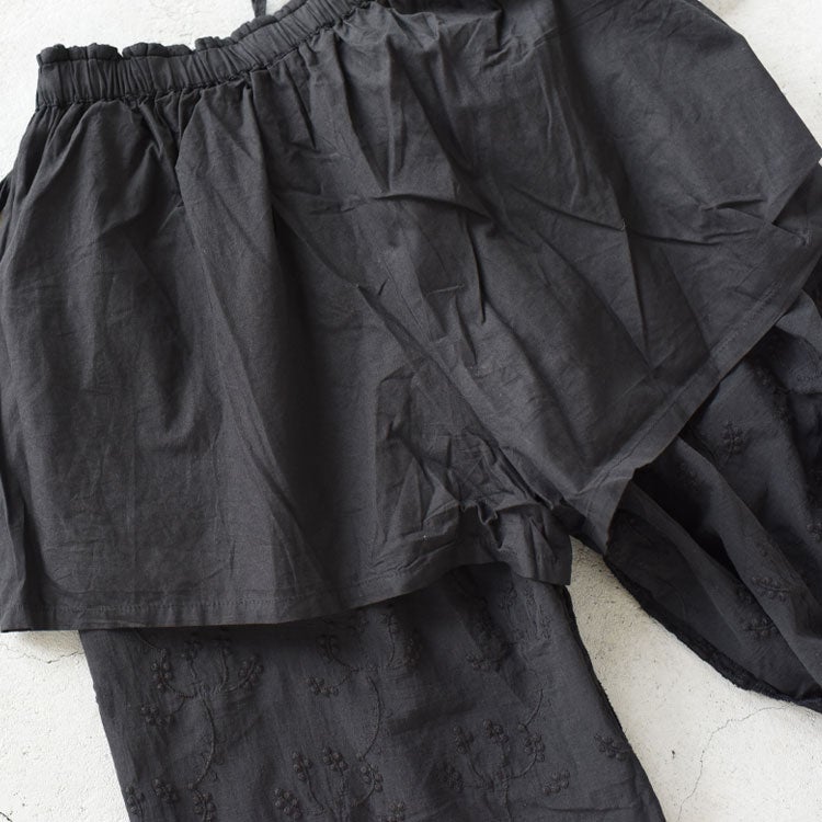 sheer cotton 3D embroidery easy pants シアーコットン3Dエンブロイダリーイージーパンツ