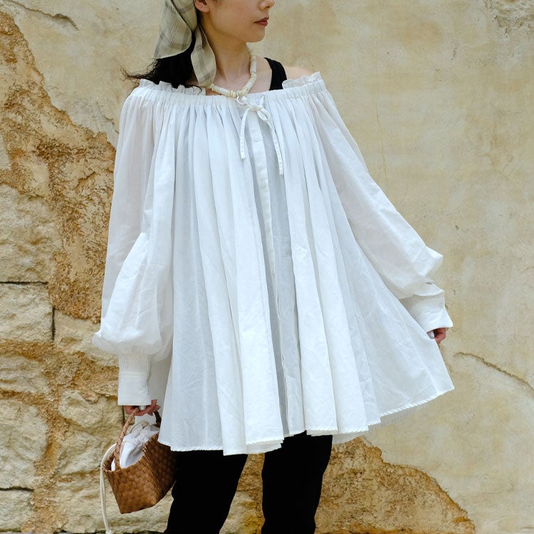 sheer gather volume blouse シアーギャザーボリュームブラウス