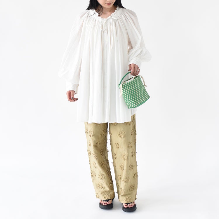 sheer gather volume blouse シアーギャザーボリュームブラウス
