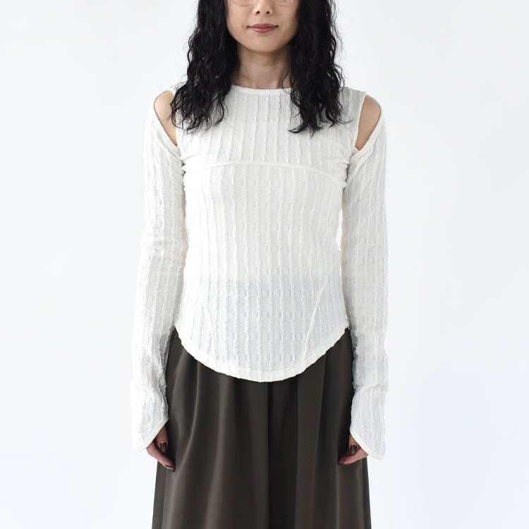 hooded jacquard top フーデッドジャカードトップ