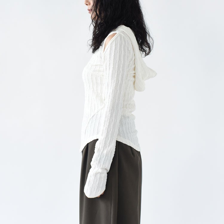hooded jacquard top フーデッドジャカードトップ