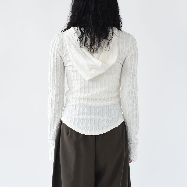 hooded jacquard top フーデッドジャカードトップ
