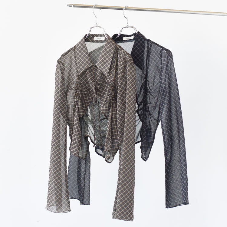 sheer collared blouse シアーカラーブラウス