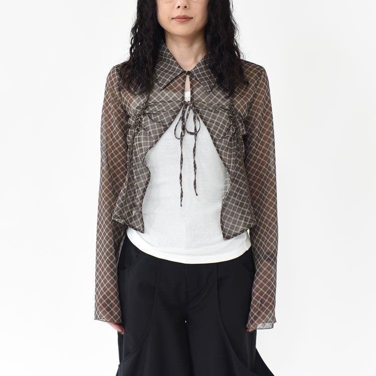 sheer collared blouse シアーカラーブラウス