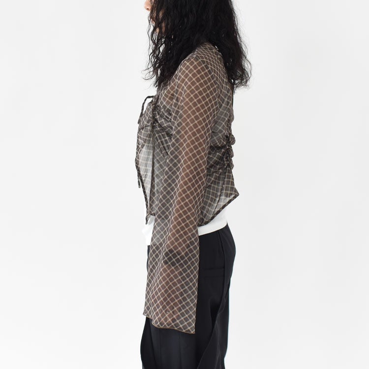 sheer collared blouse シアーカラーブラウス