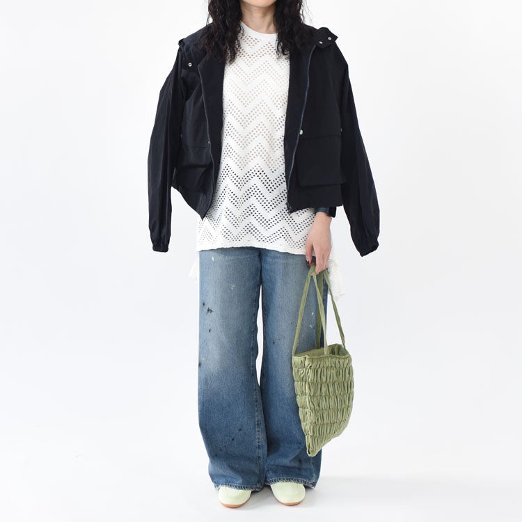 PATTERN MESH COTTON JERSEY RUFFLED TEE ラッフルTシャツ